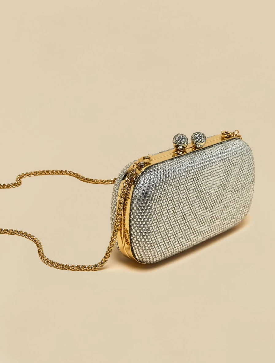 Marina Rinaldi Women's Yellow Rhinestone Embellished Clutch Purse