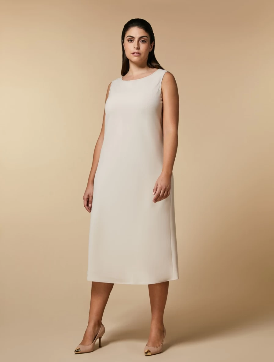 Marina Rinaldi Women's Beige Triacetate Elegant Dress