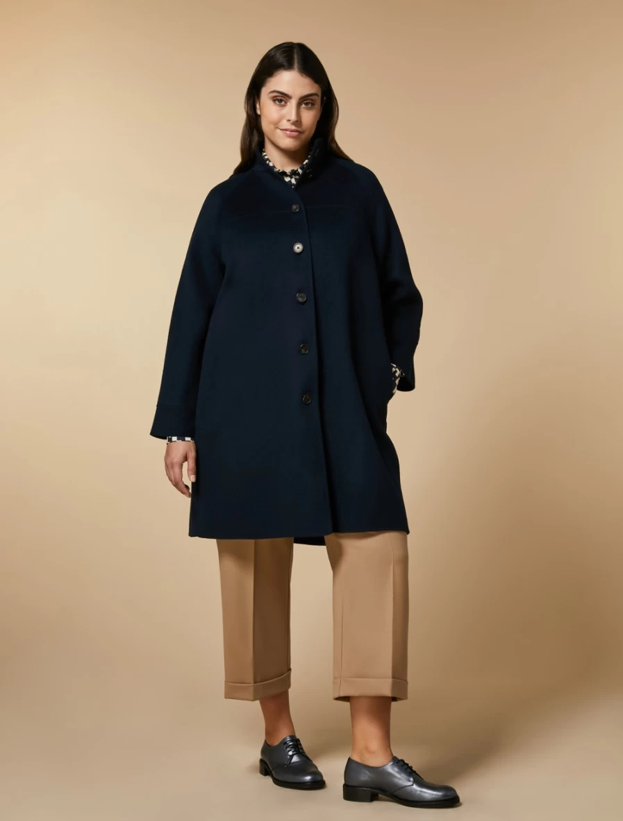 "Marina Rinaldi Women's Dark Navy Double-Faced Wool & Cashmere Coat"