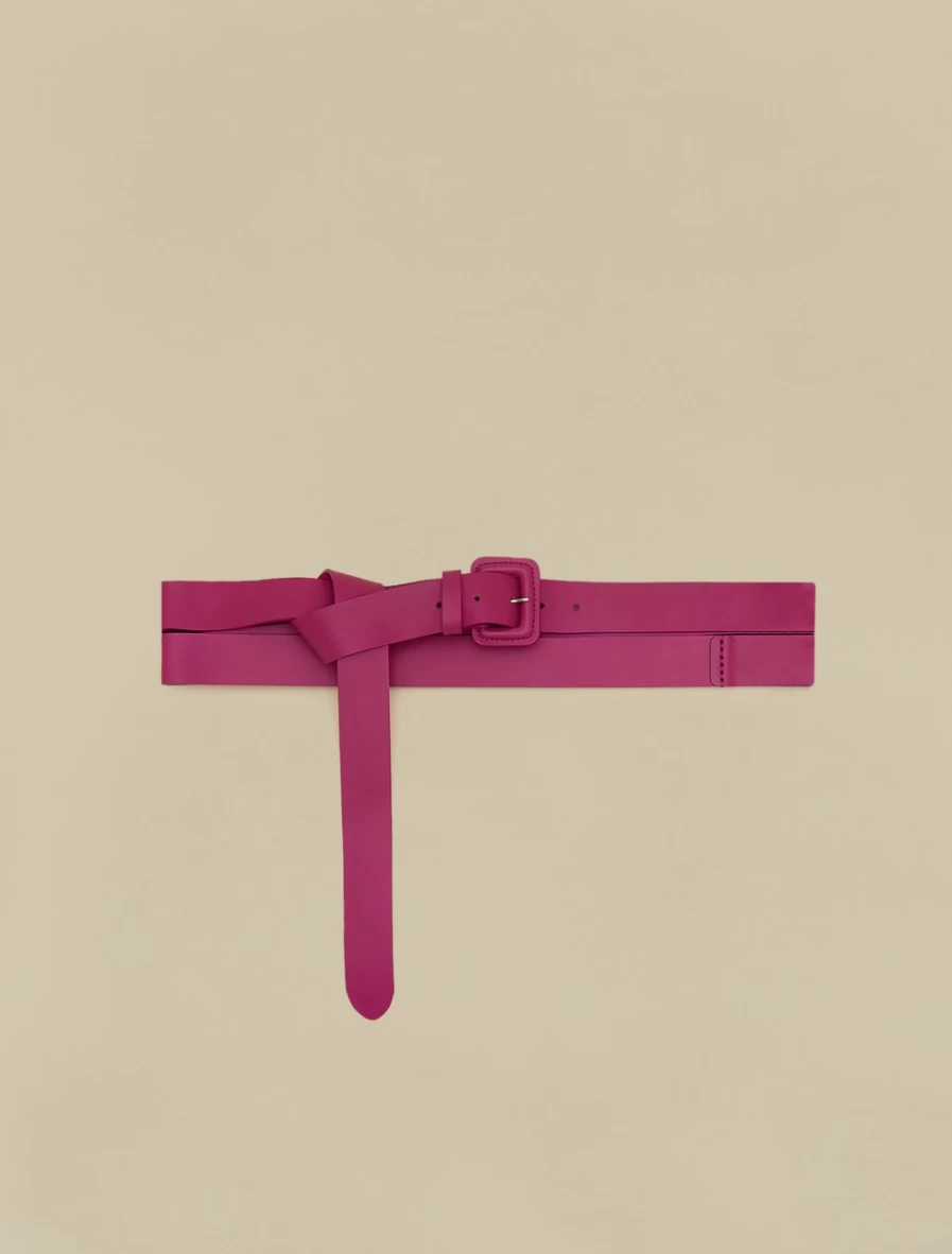 "Marina Rinaldi Women's Fuchsia Leather Belt – Stylish & Elegant Accessory"