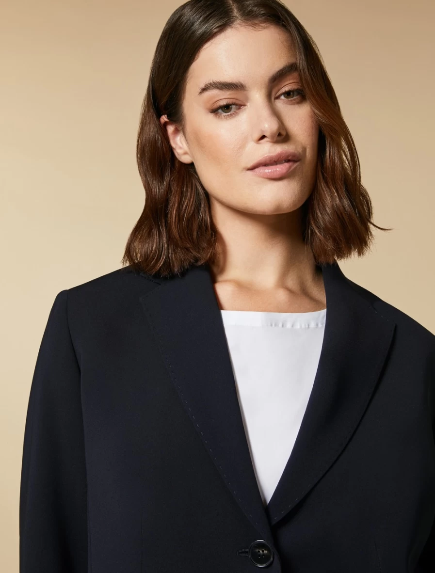 Marina Rinaldi Women's Dark Navy Triacetate Blazer for Elegant Office Wear