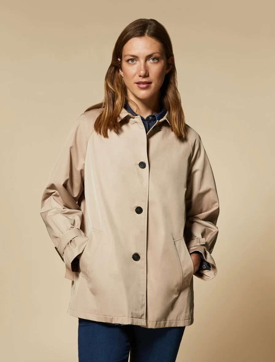 "Marina Rinaldi Women's Colonial Water-Repellent Gabardine Raincoat"