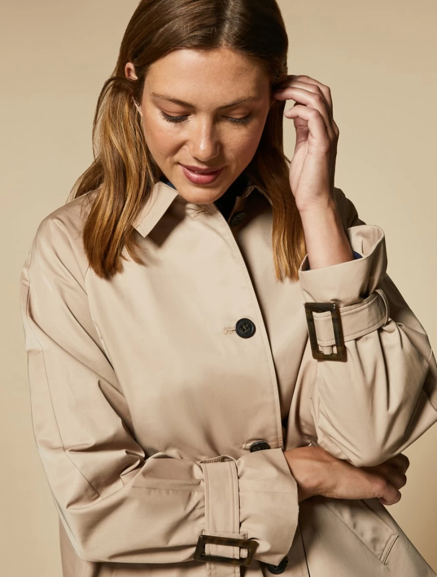 "Marina Rinaldi Women's Colonial Water-Repellent Gabardine Raincoat"