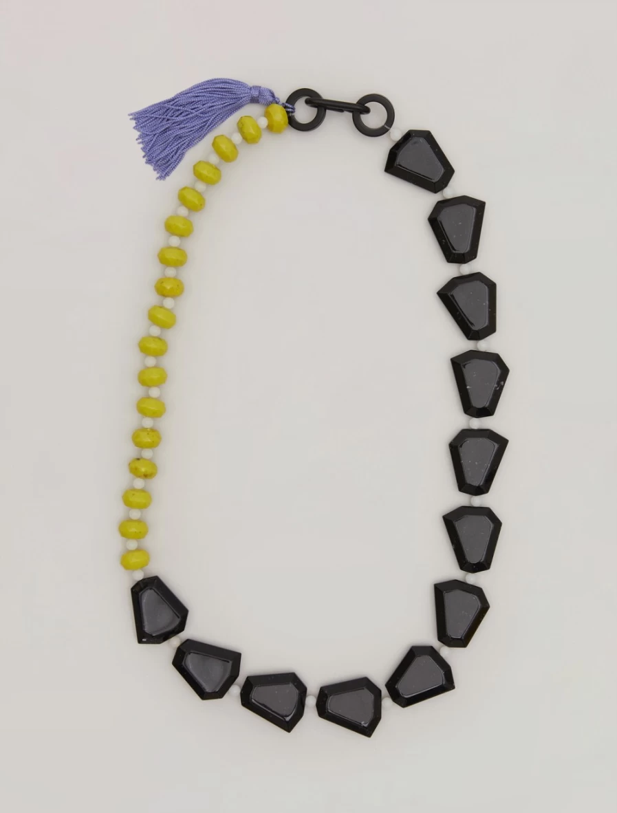 "Marina Rinaldi Women's Yellow Resin Necklace – Elegant Handcrafted Jewelry"