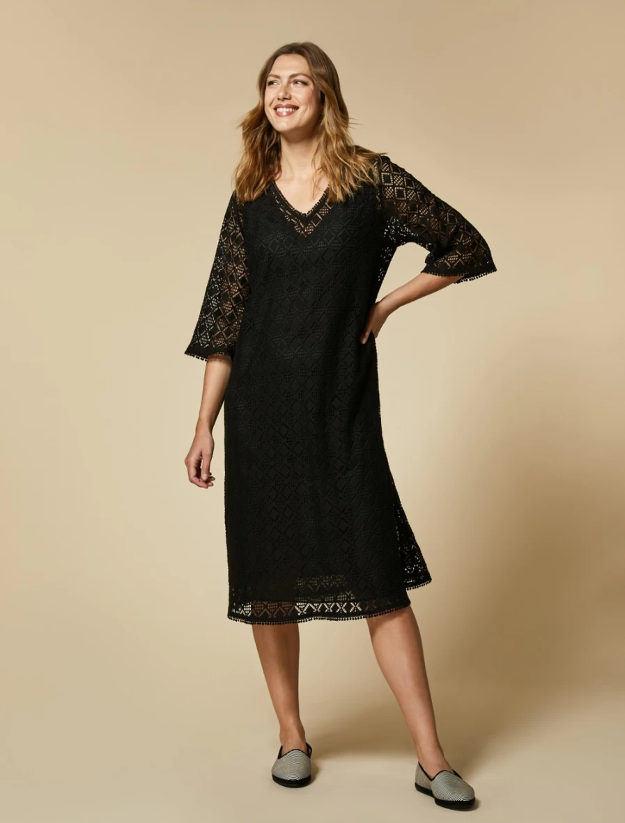 Marina Rinaldi Women's Black Lace Dress - Elegant & Stylish