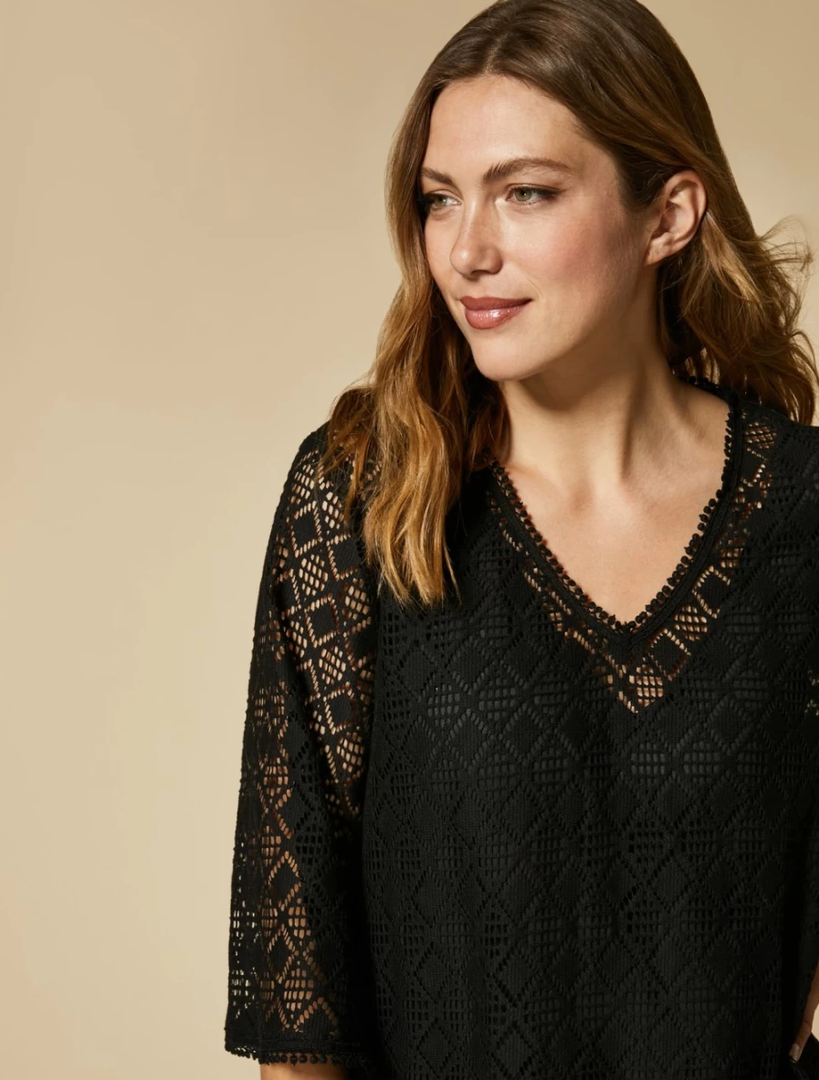 Marina Rinaldi Women's Black Lace Dress - Elegant & Stylish