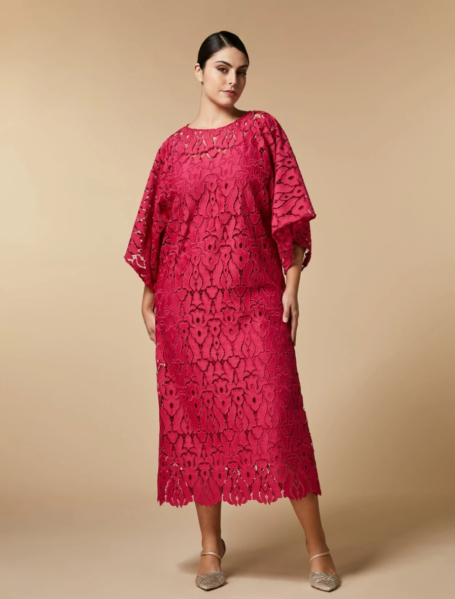 Marina Rinaldi Women's Fuchsia Macramé Dress