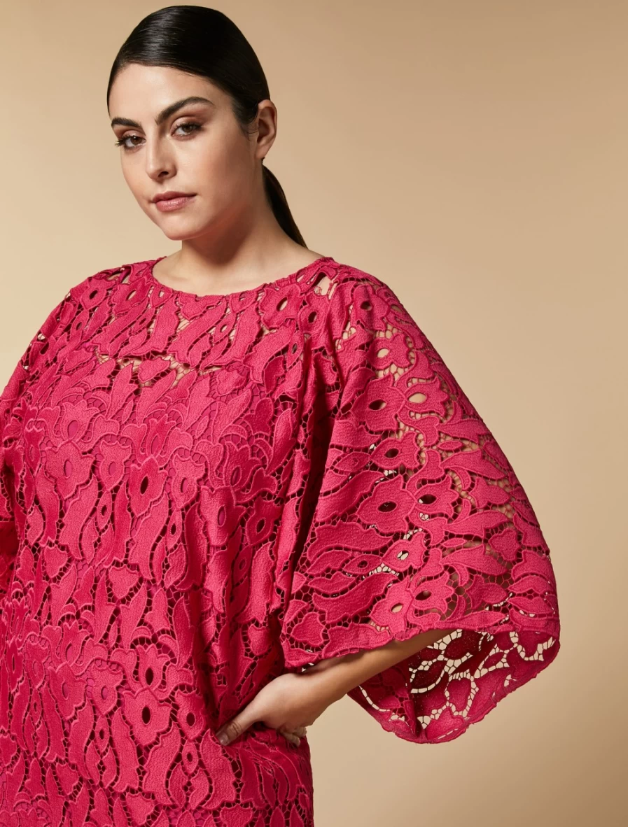 Marina Rinaldi Women's Fuchsia Macramé Dress