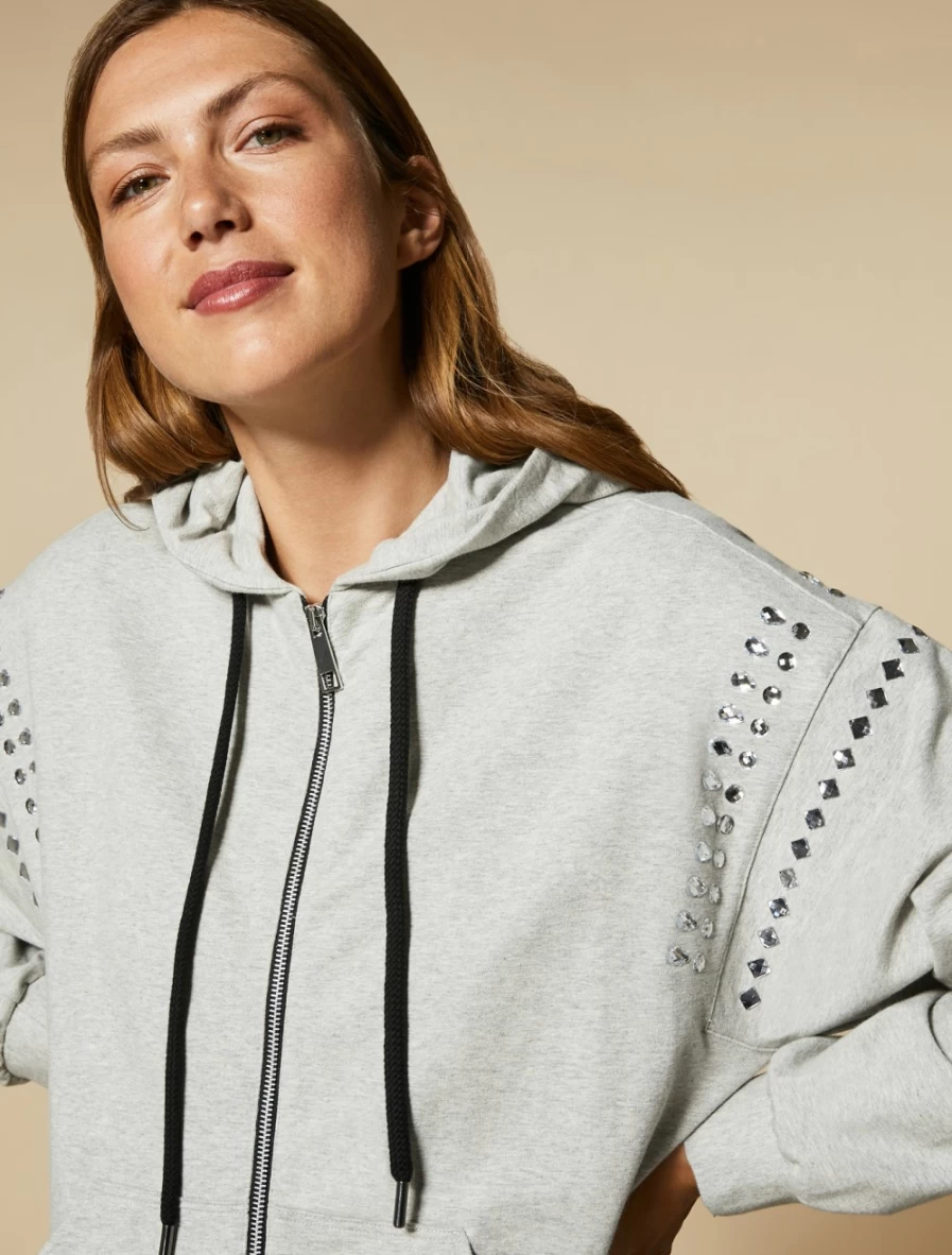 Marina Rinaldi Women's Light Grey Fleece Jacket - Cozy Winter Outerwear