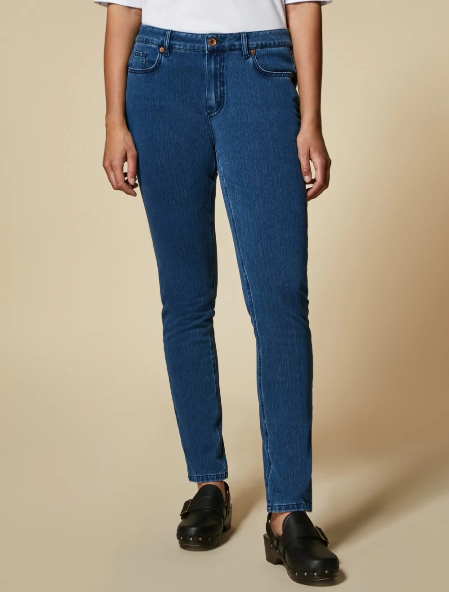 Marina Rinaldi Women's Wonder-Fit Jersey Denim Jeans in Dark Navy