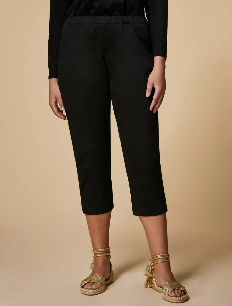 Marina Rinaldi Women's Black Organic Cotton Trousers | Eco-Friendly Comfort