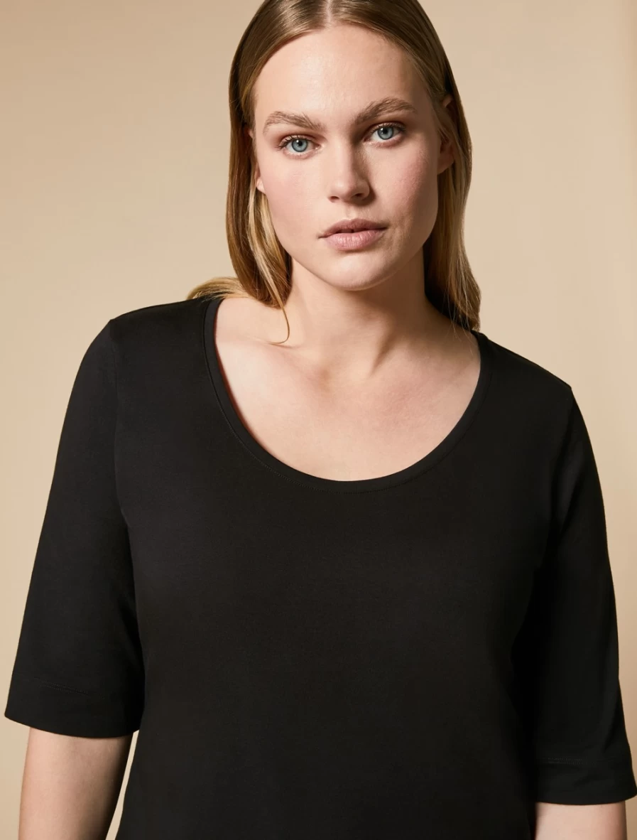 "Marina Rinaldi Women's Black Jersey T-Shirt"