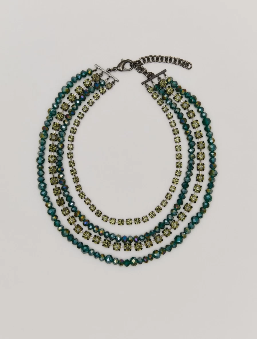 Marina Rinaldi Women's Green Crystal Rhinestone Necklace