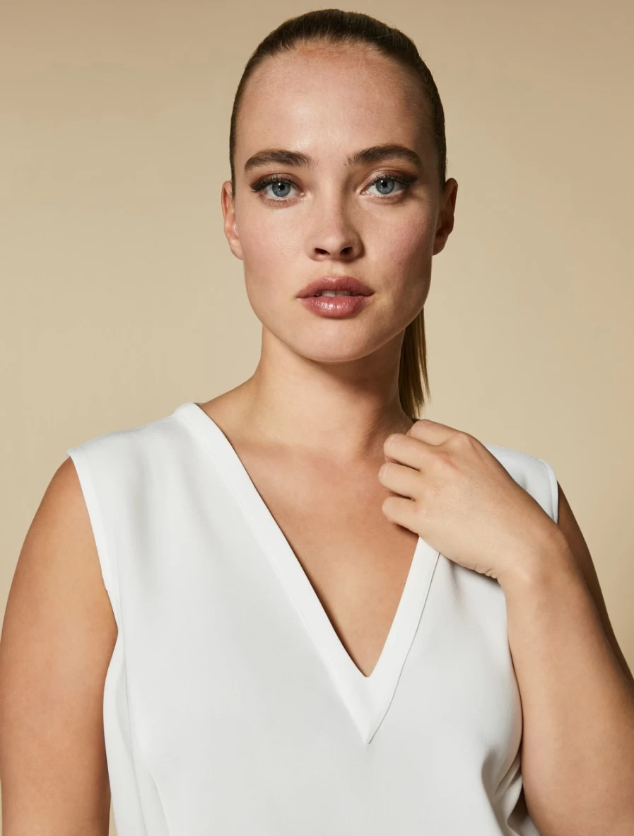 "Marina Rinaldi Women's White Triacetate Comfortable Top"
