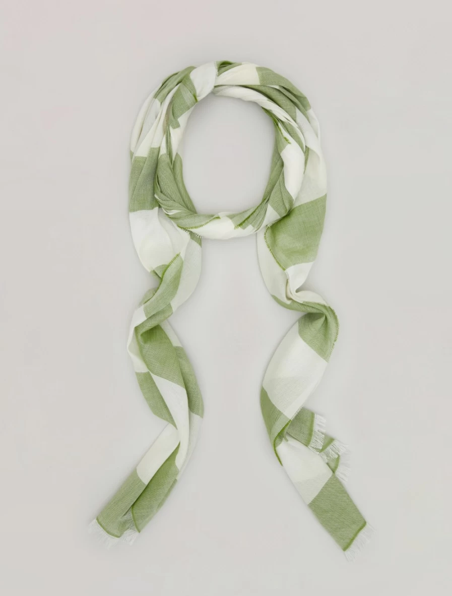 Marina Rinaldi Women's Green Striped Stole - Elegant Fashion Scarf