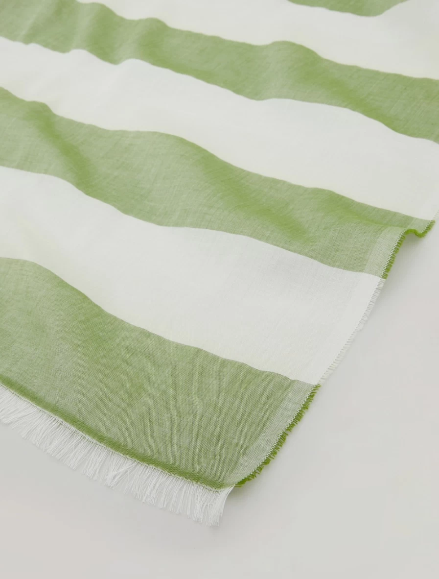 Marina Rinaldi Women's Green Striped Stole - Elegant Fashion Scarf