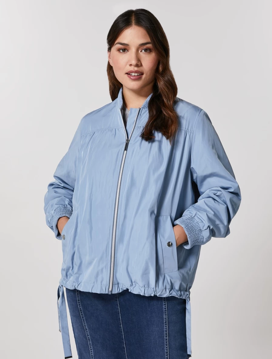 Marina Rinaldi Women's Ski Blue Double Cloth Bomber Jacket