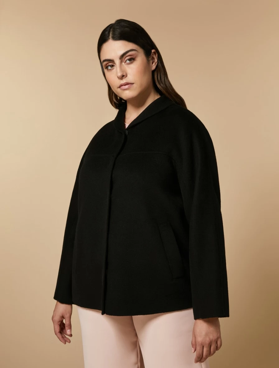 Marina Rinaldi Women's Black Double-Faced Wool Cashmere Blend Jacket