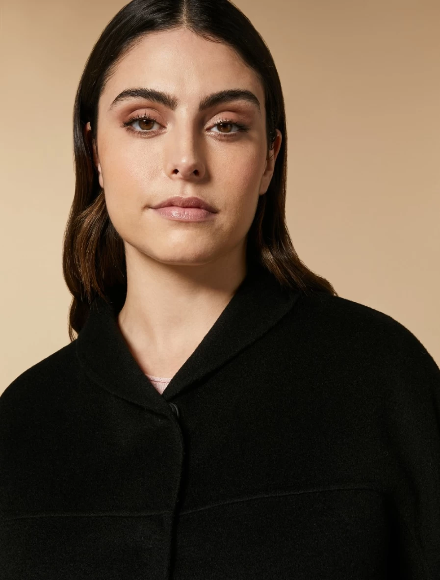 Marina Rinaldi Women's Black Double-Faced Wool Cashmere Blend Jacket