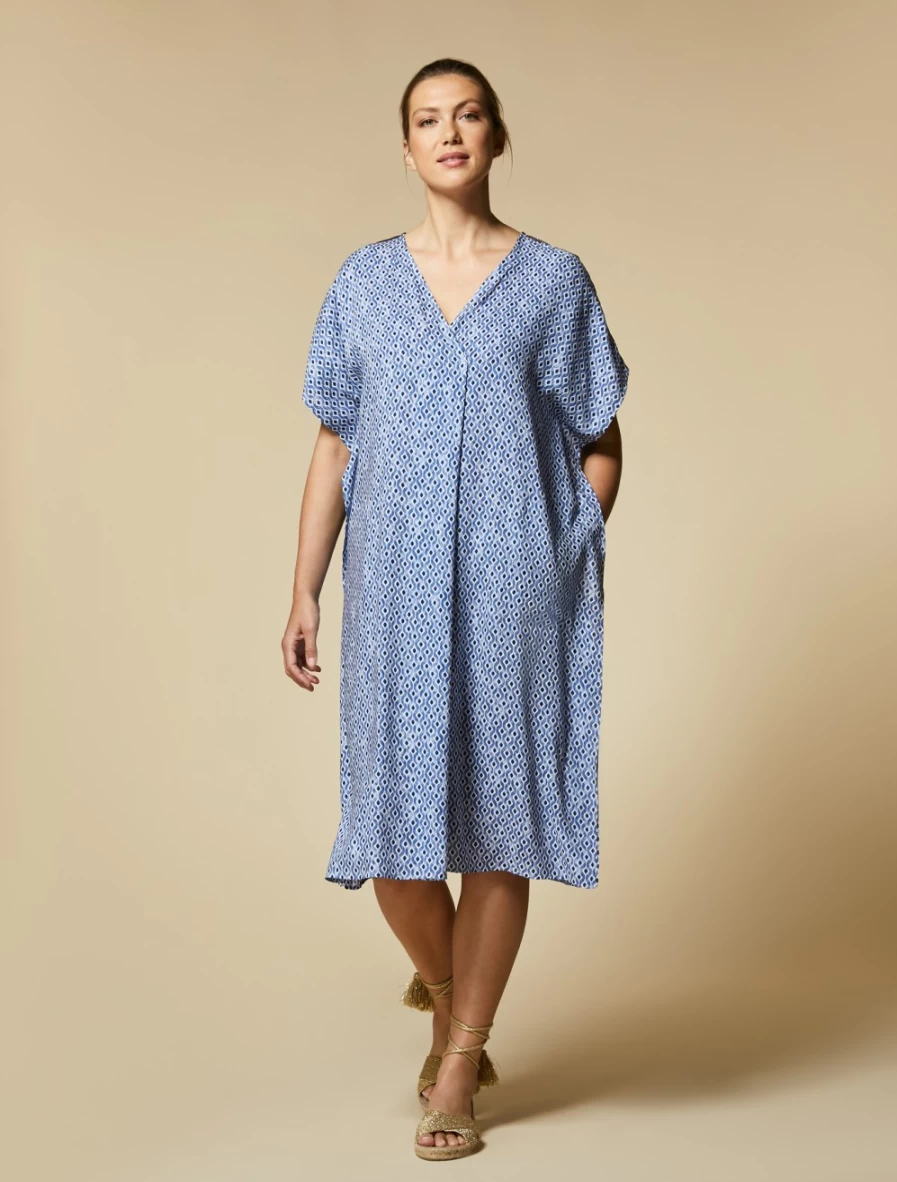 Marina Rinaldi Women's White Printed Viscose Dress