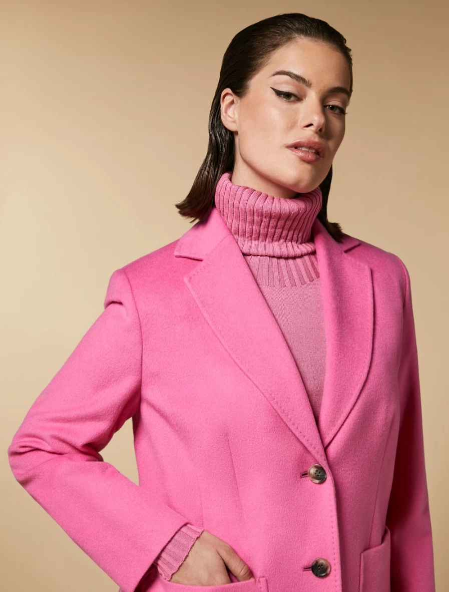 Marina Rinaldi Women's Pink Pure Wool Drap Jacket | Soft & Elegant Coat