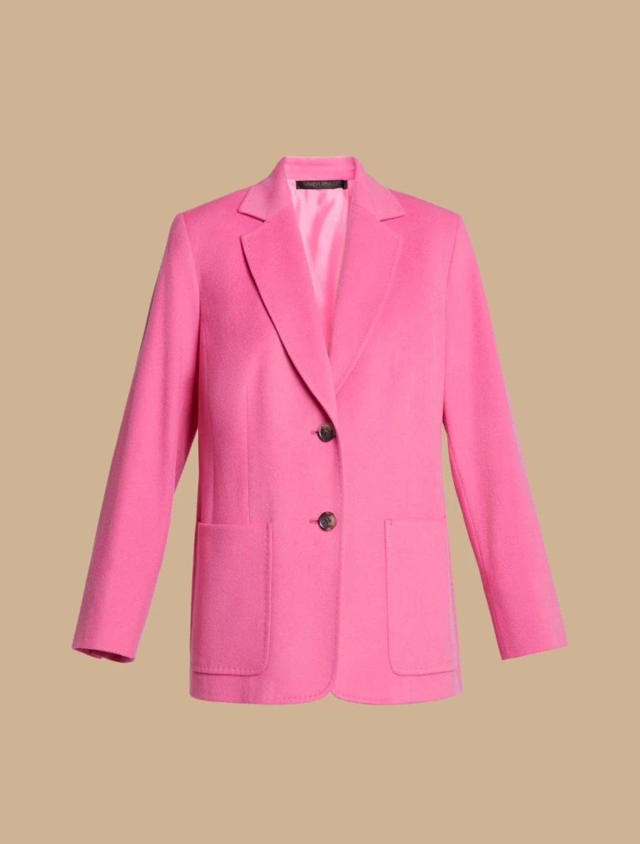 Marina Rinaldi Women's Pink Pure Wool Drap Jacket | Soft & Elegant Coat