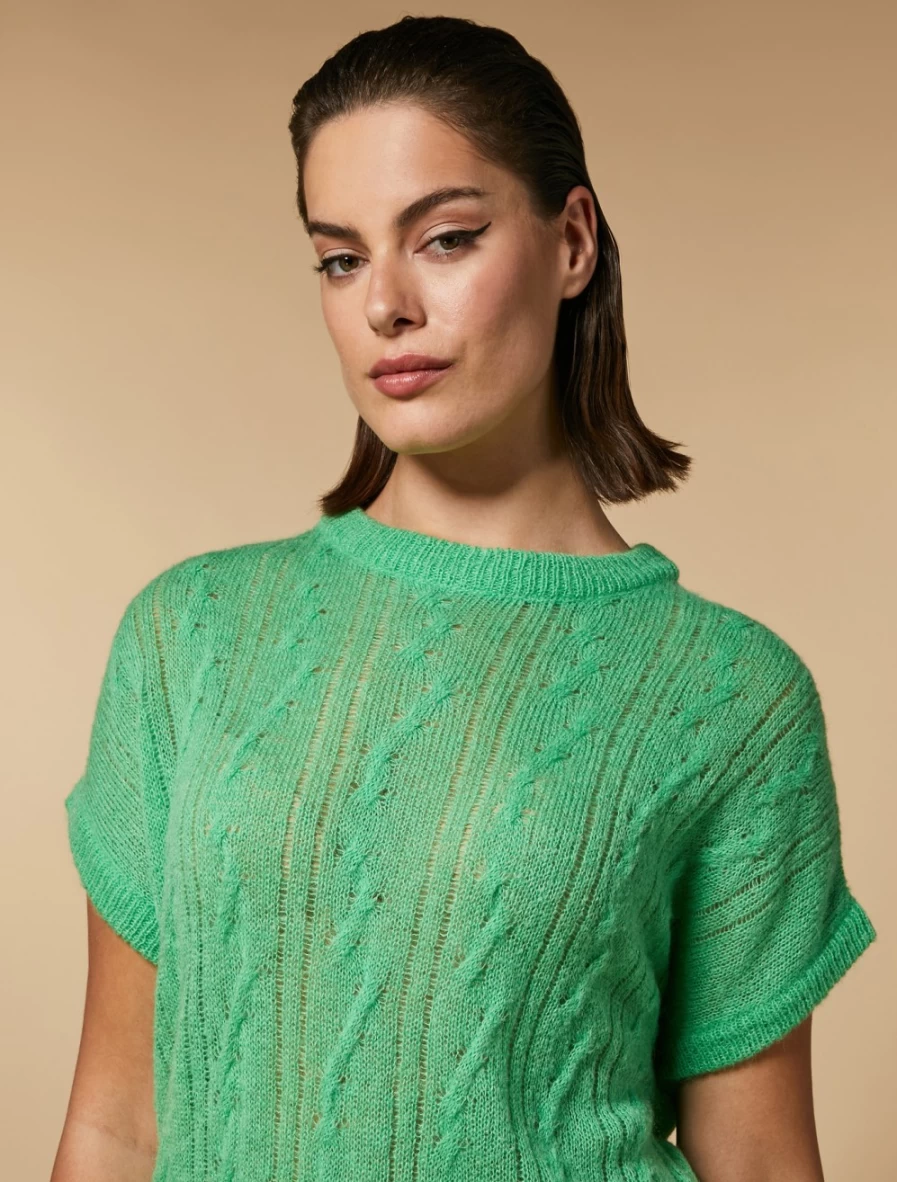 Marina Rinaldi Women's Green Alpaca-Blend Sweater