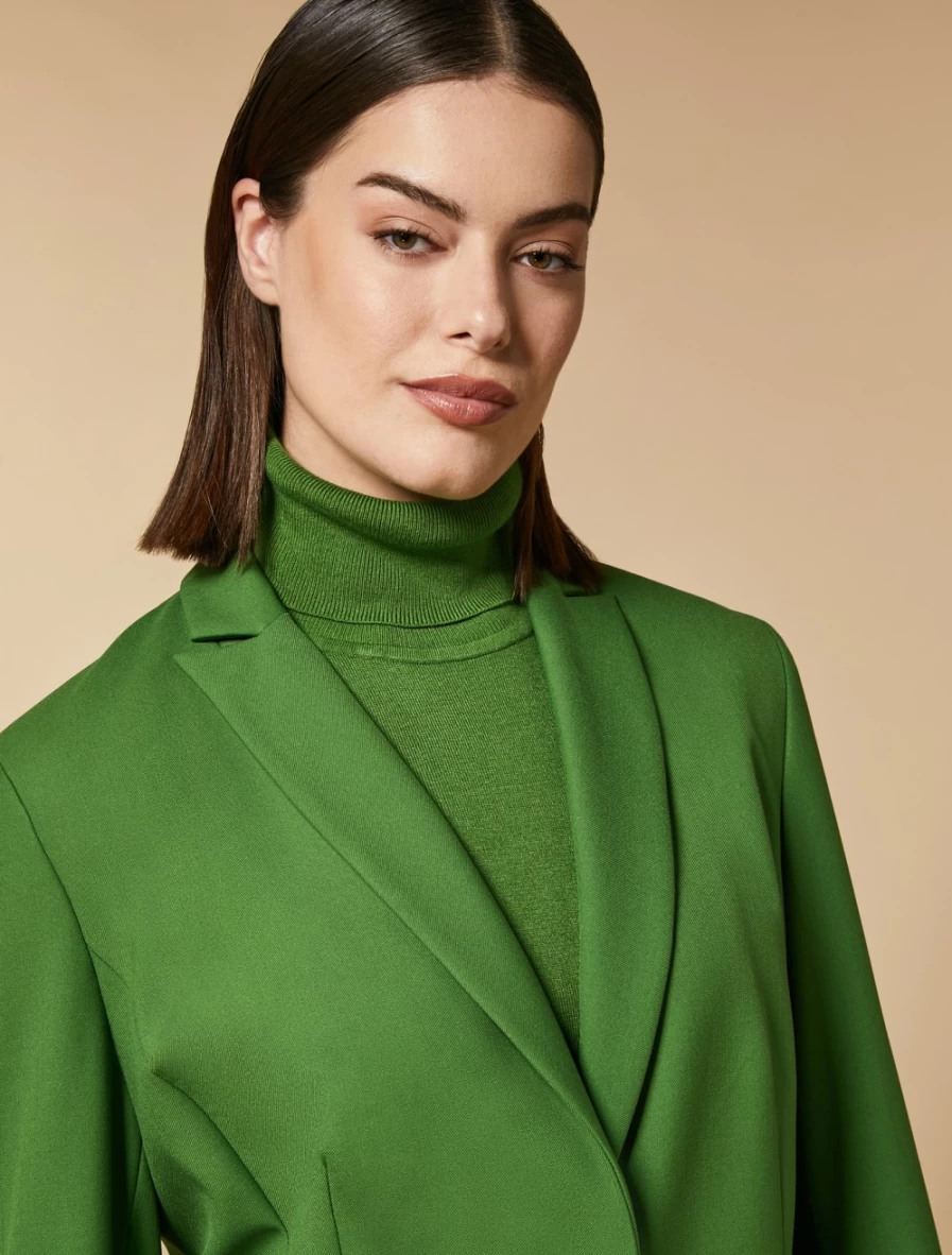 Marina Rinaldi Women's Green Viscose-Blend Blazer Jacket