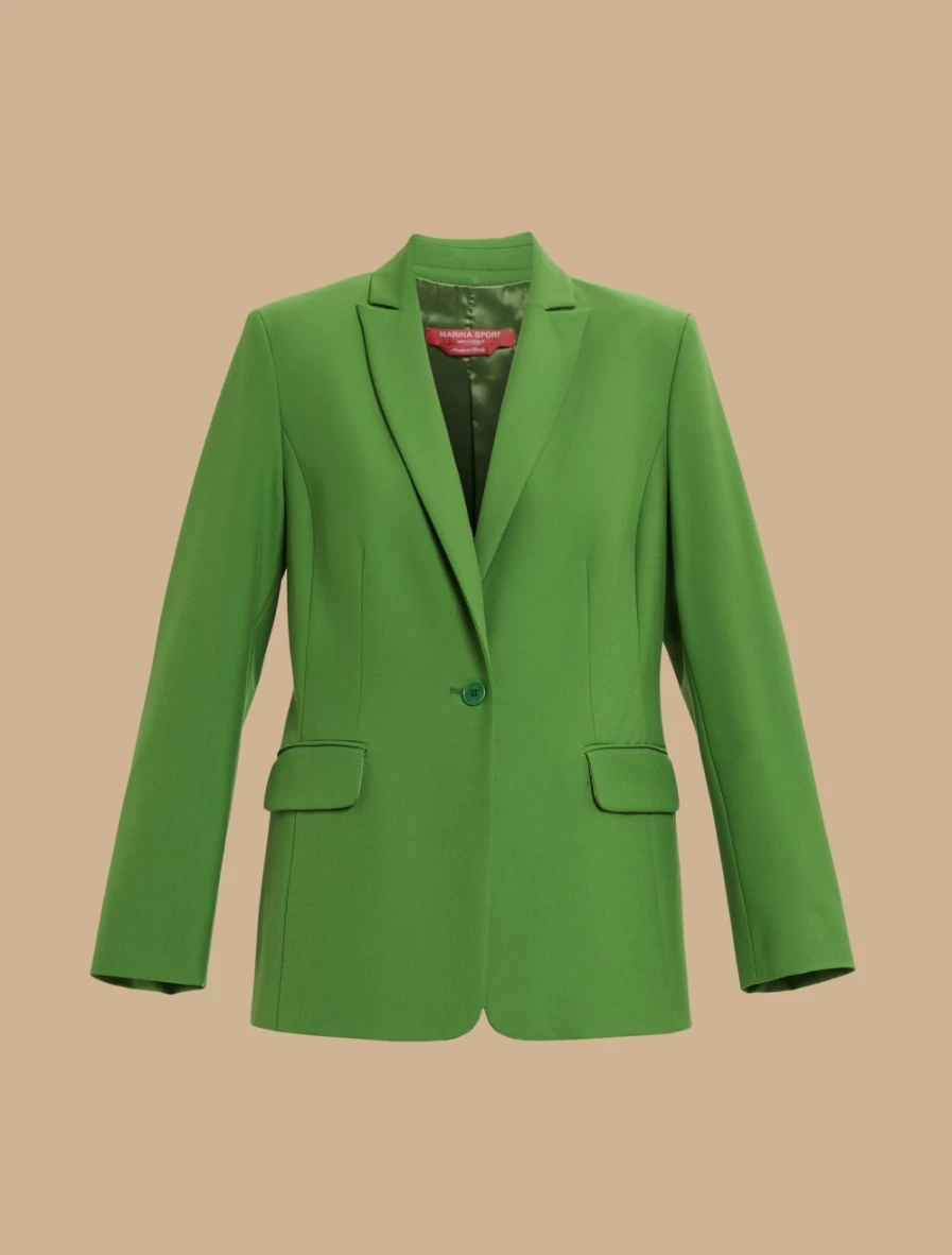 Marina Rinaldi Women's Green Viscose-Blend Blazer Jacket
