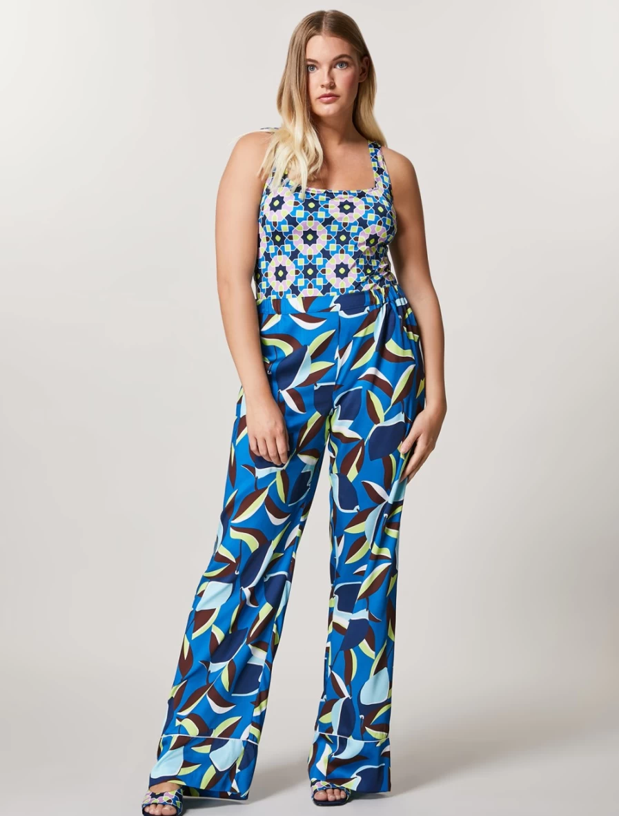Marina Rinaldi Women's Dark Navy Printed Lycra Swimsuit - Stylish & Comfortable Swimwear