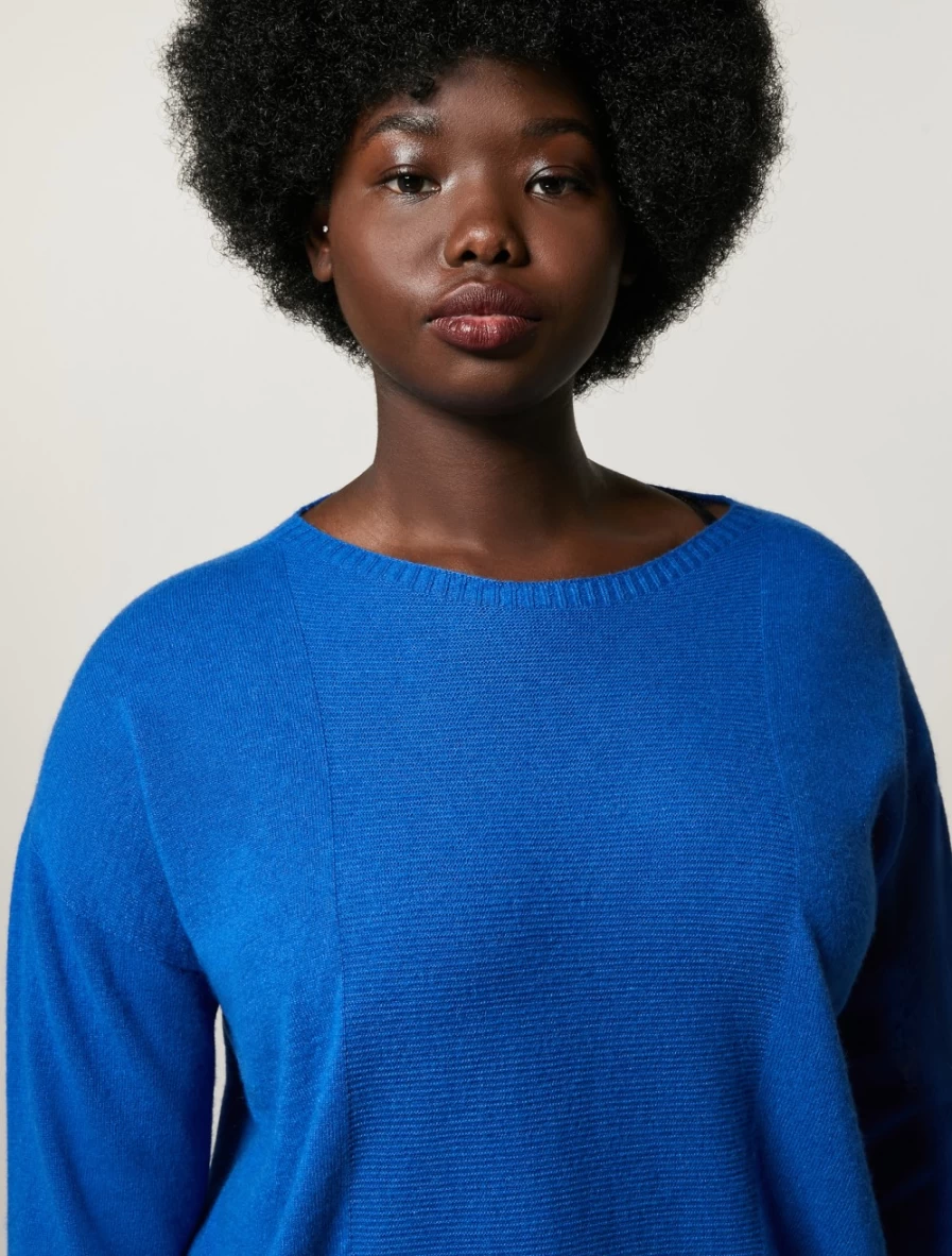 Marina Rinaldi Women's China Blue Cashmere-Blend Sweater