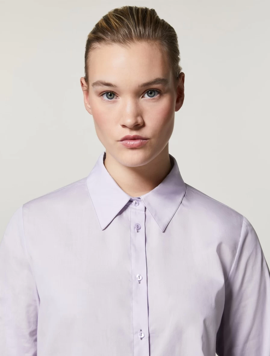 Marina Rinaldi Women's Lilac Cotton Poplin Shirt - Classic Fit & Breathable Fabric