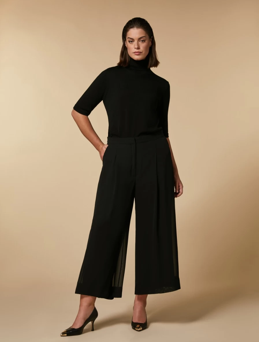 Marina Rinaldi Women's Black Crepe Georgette Trousers