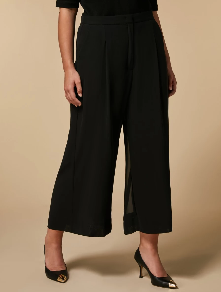 Marina Rinaldi Women's Black Crepe Georgette Trousers