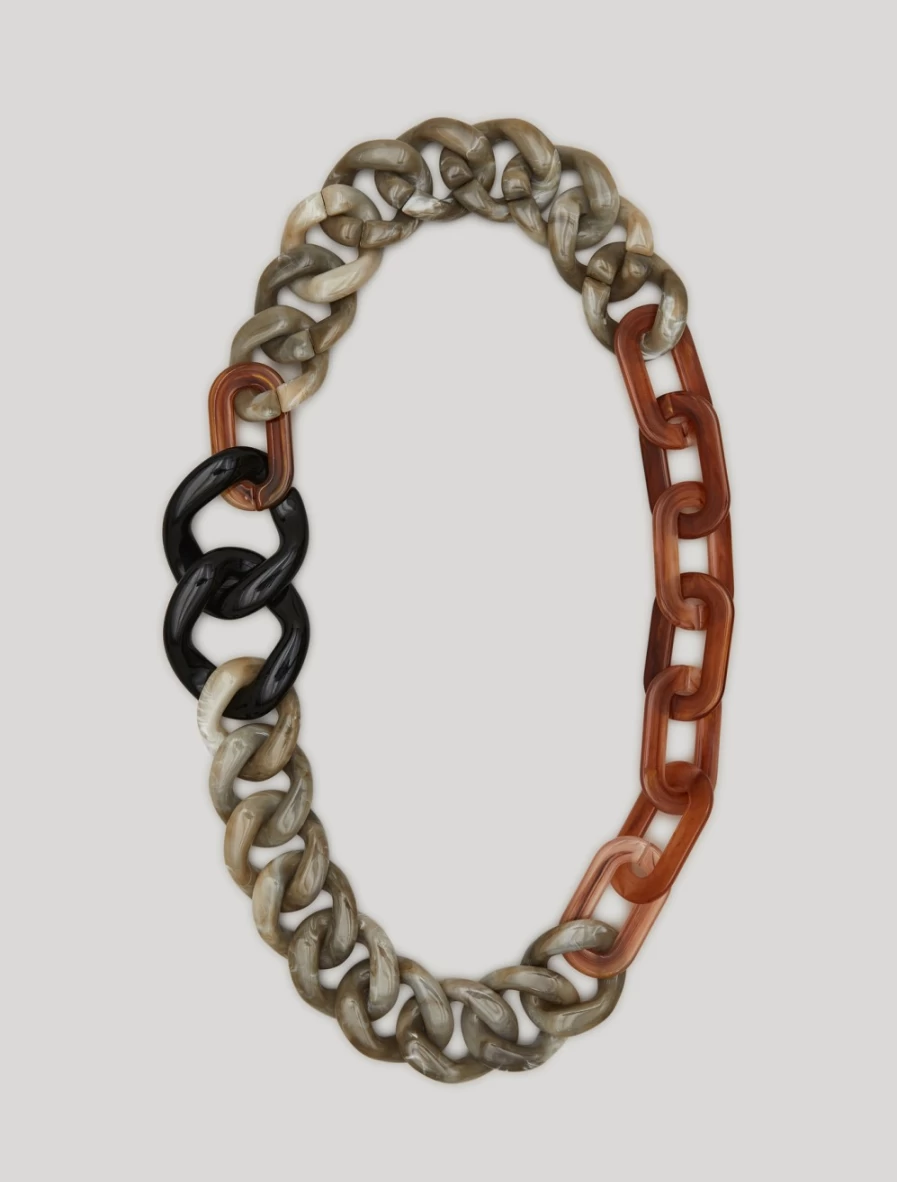 Marina Rinaldi Women's Beige Multi-Chain Necklace | Elegant Layered Chain Jewelry