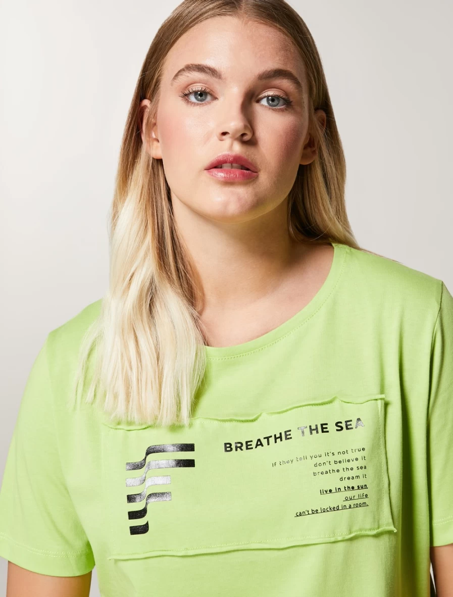 Marina Rinaldi Women's Green Jersey T-Shirt - Soft Cotton Casual Tee