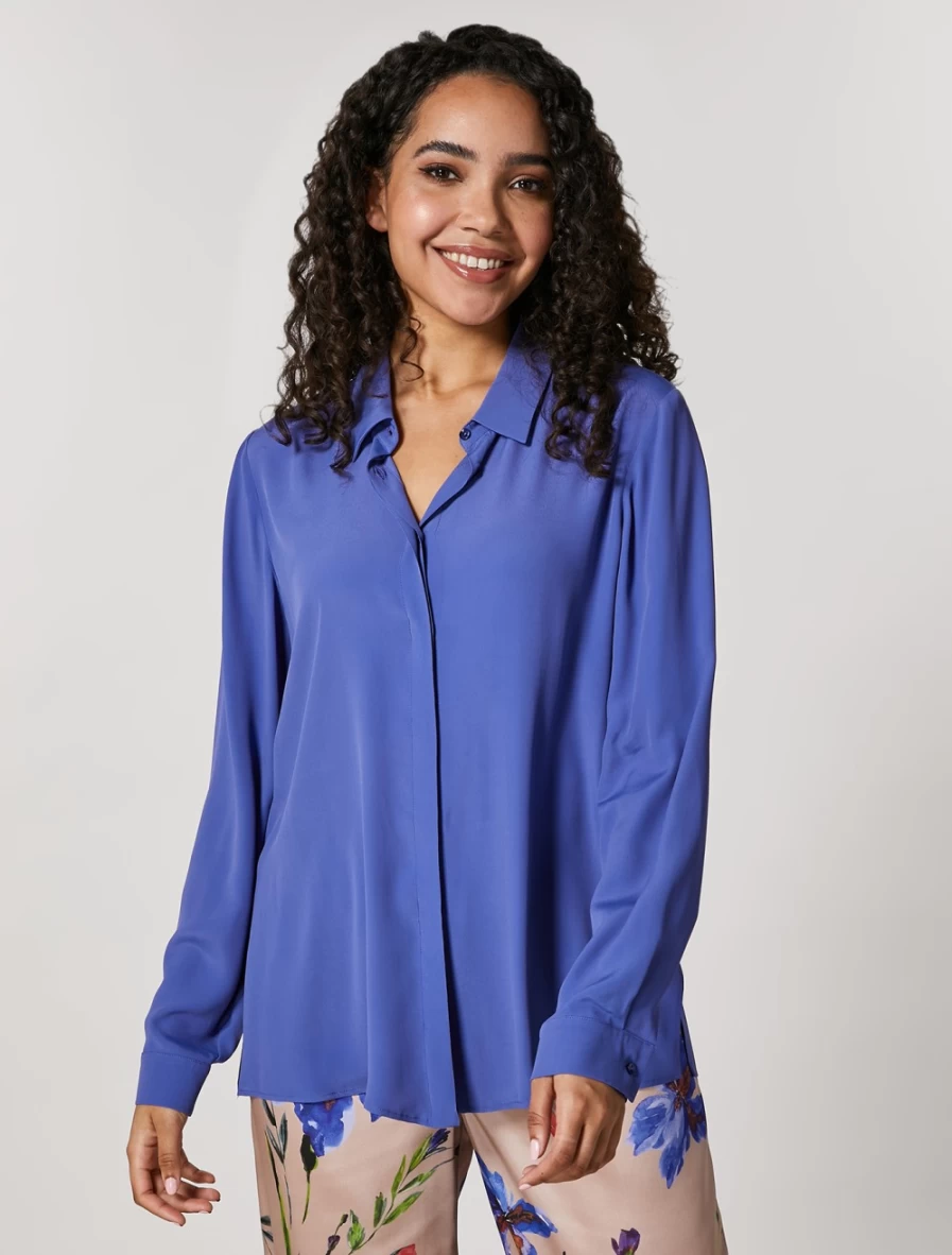 Marina Rinaldi Women's Oil Color Silk-Blend Shirt – Elegant & Comfortable
