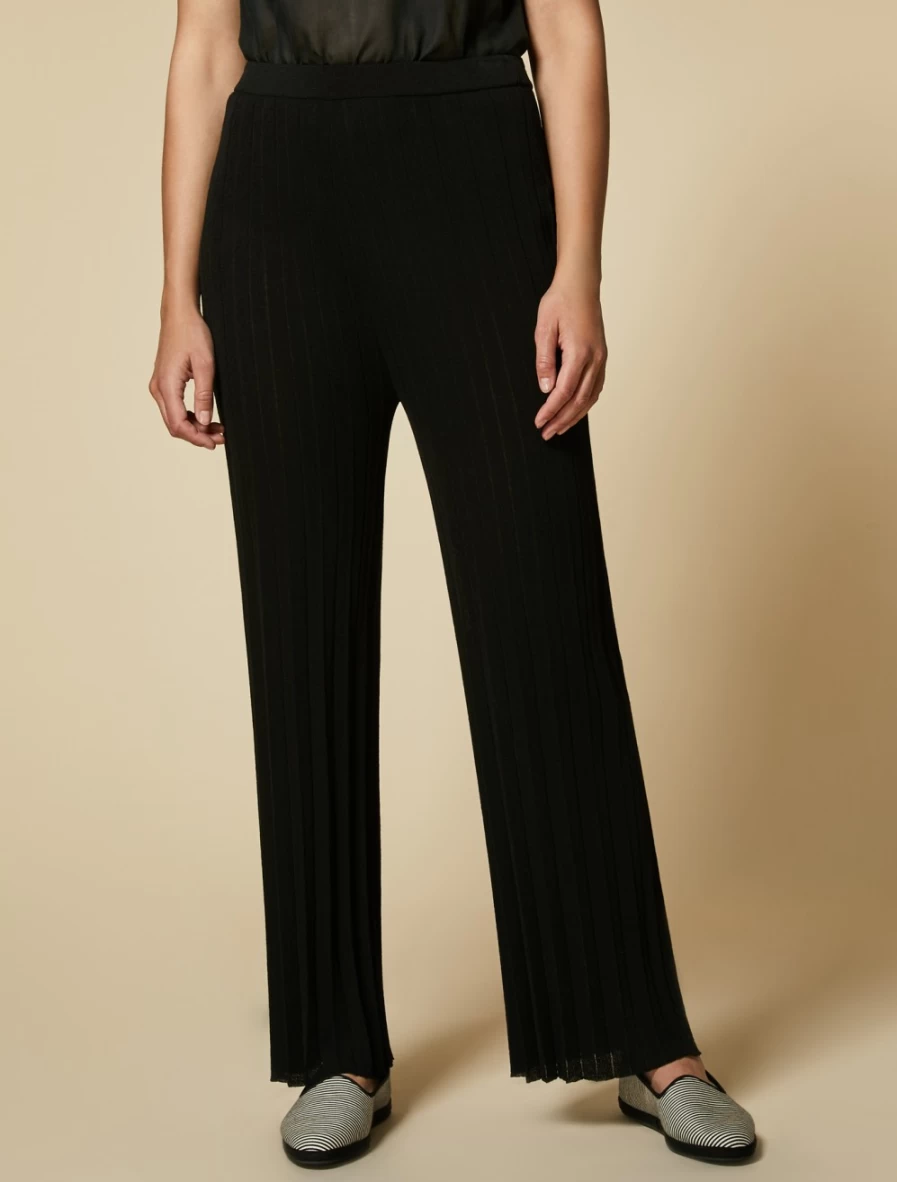 Marina Rinaldi Women's Black Viscose Crepe Trousers - Comfortable & Stylish Pants