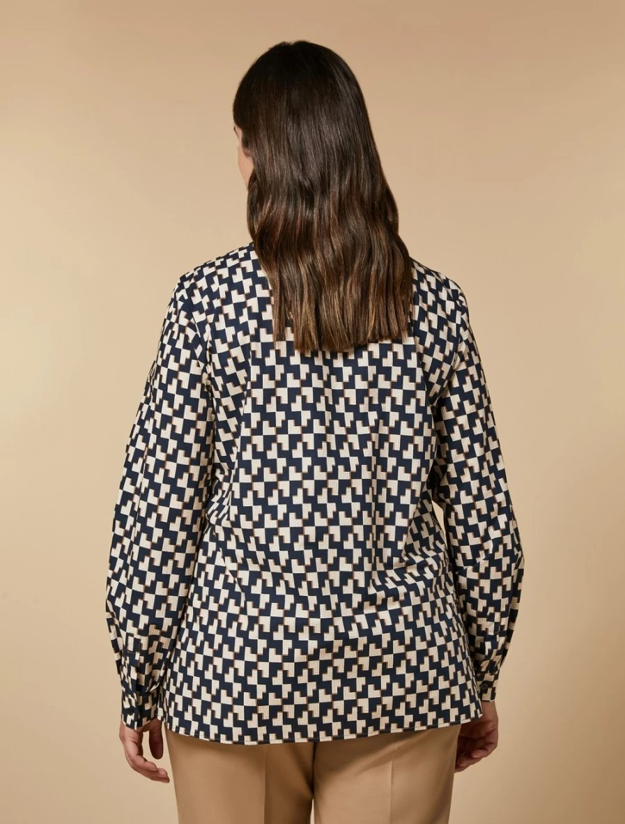 Marina Rinaldi Women's Dark Navy Printed Poplin Shirt