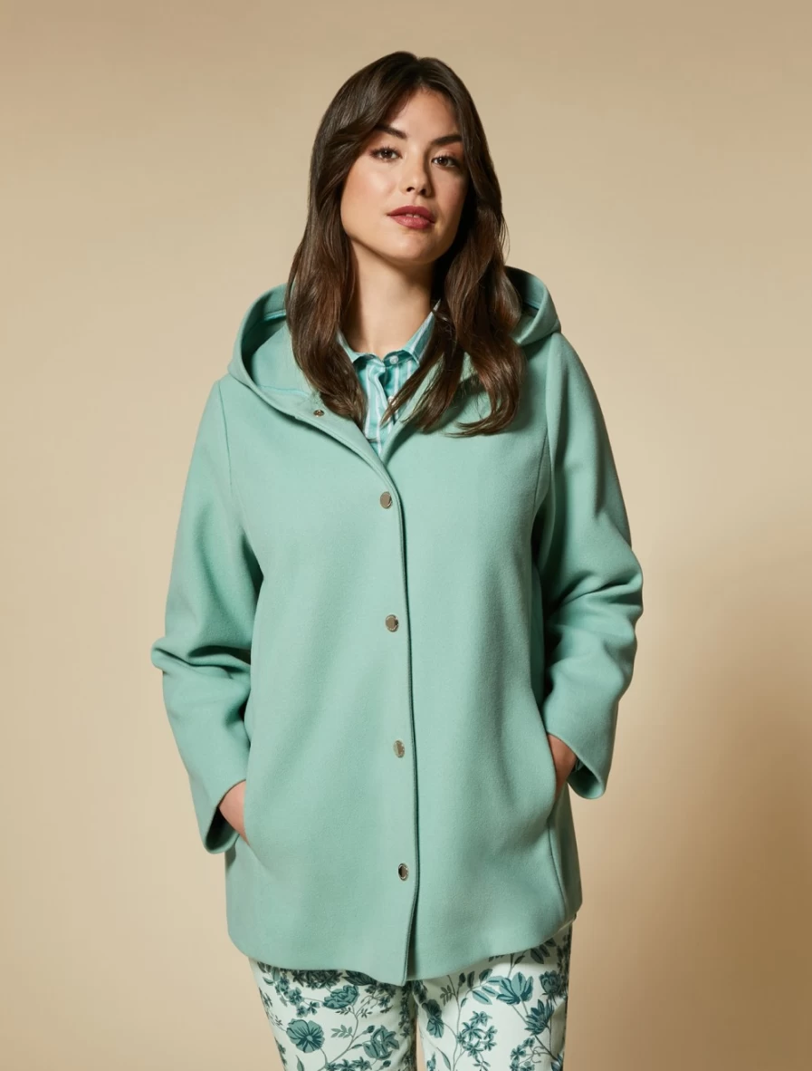 Marina Rinaldi Women's Green Jersey Pea Coat