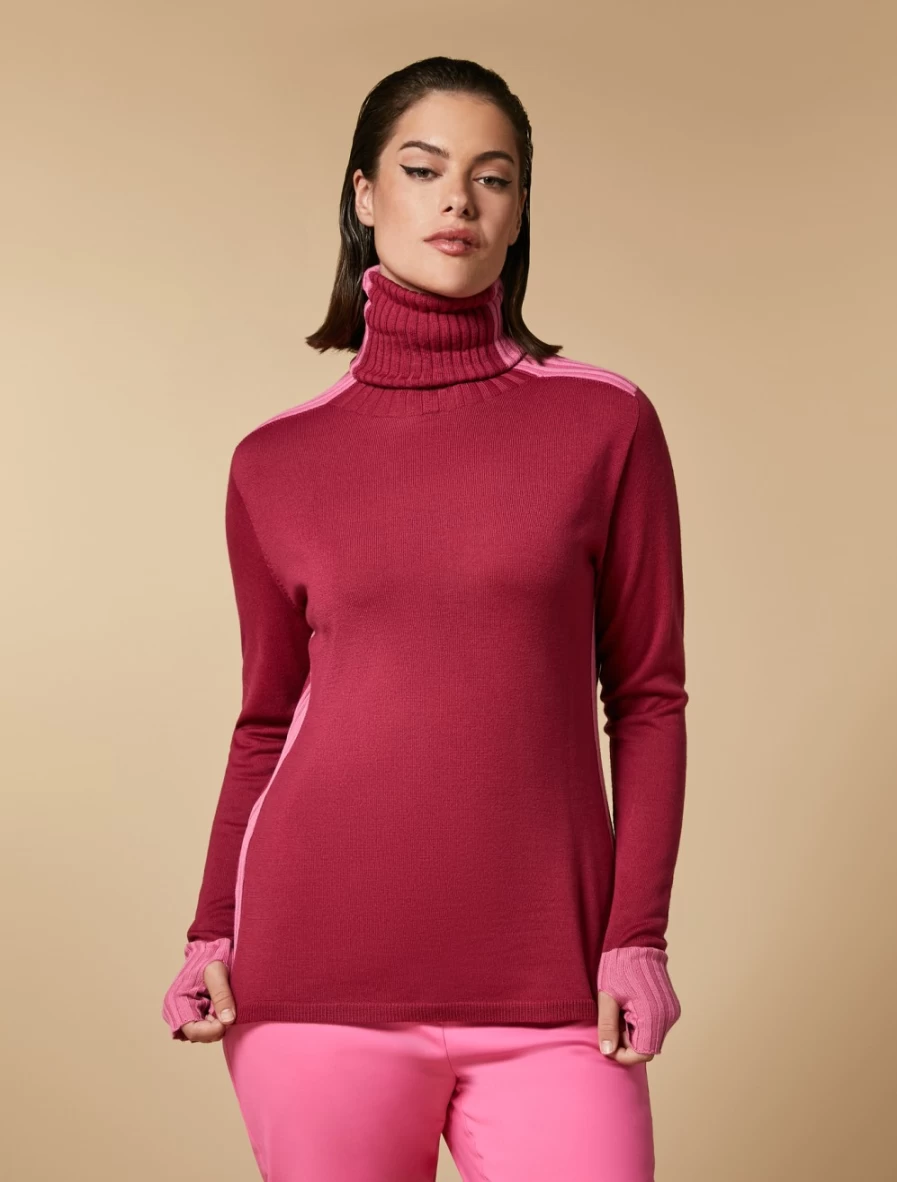 "Marina Rinaldi Women's Fuchsia Wool-Blend Sweater"