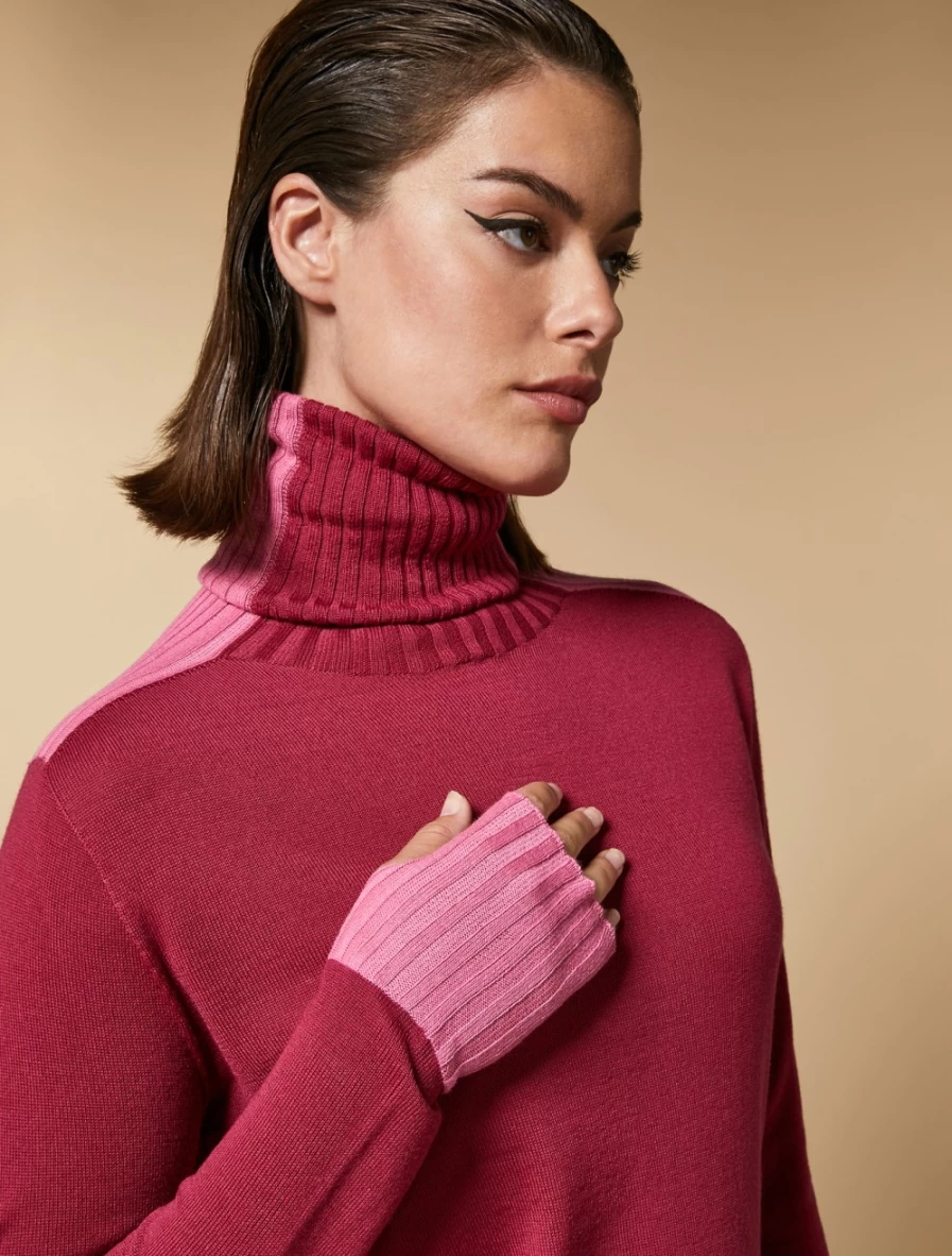 "Marina Rinaldi Women's Fuchsia Wool-Blend Sweater"