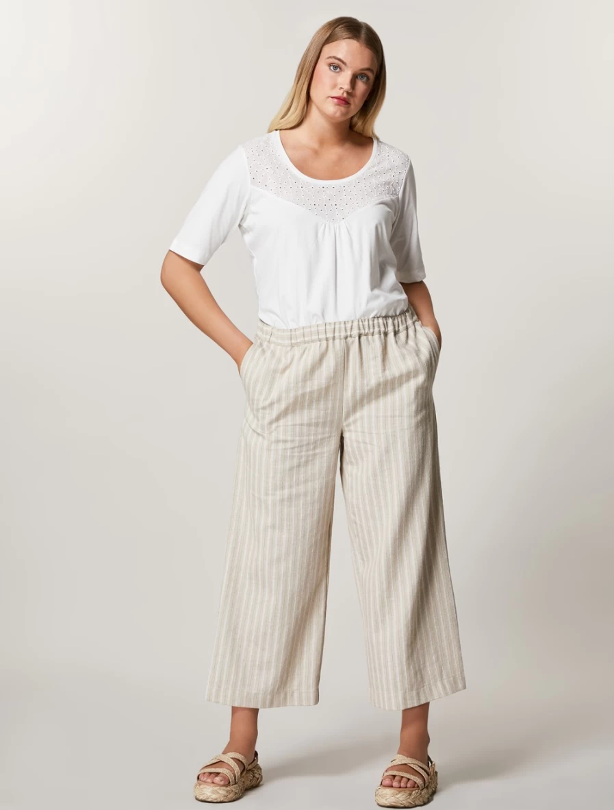 Marina Rinaldi Women's Colonial Linen Cotton Trousers - Comfortable Summer Pants