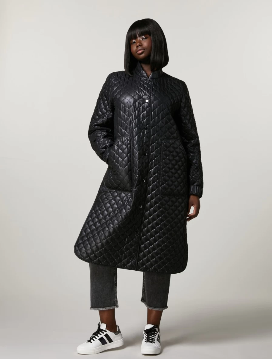Marina Rinaldi Women's Black Wad Padded Jacket - Warm Quilted Coat for Winter