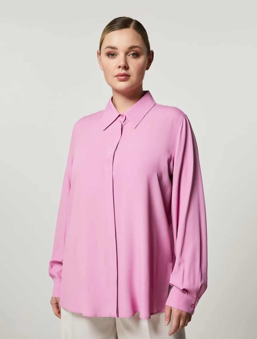 Marina Rinaldi Women's Fuchsia Silk-Blend Shirt – Elegant & Comfortable Top