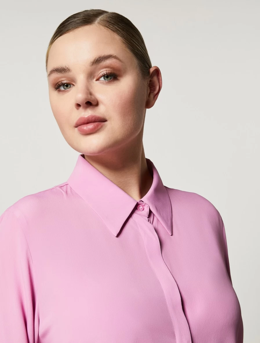 Marina Rinaldi Women's Fuchsia Silk-Blend Shirt – Elegant & Comfortable Top