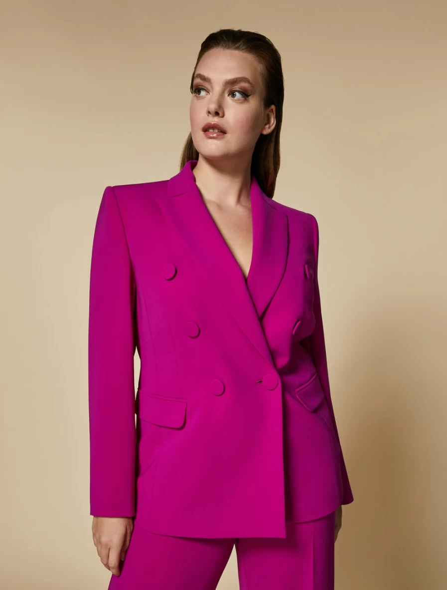 "Marina Rinaldi Women's Fuchsia Triacetate Blazer – Comfortable & Stylish"