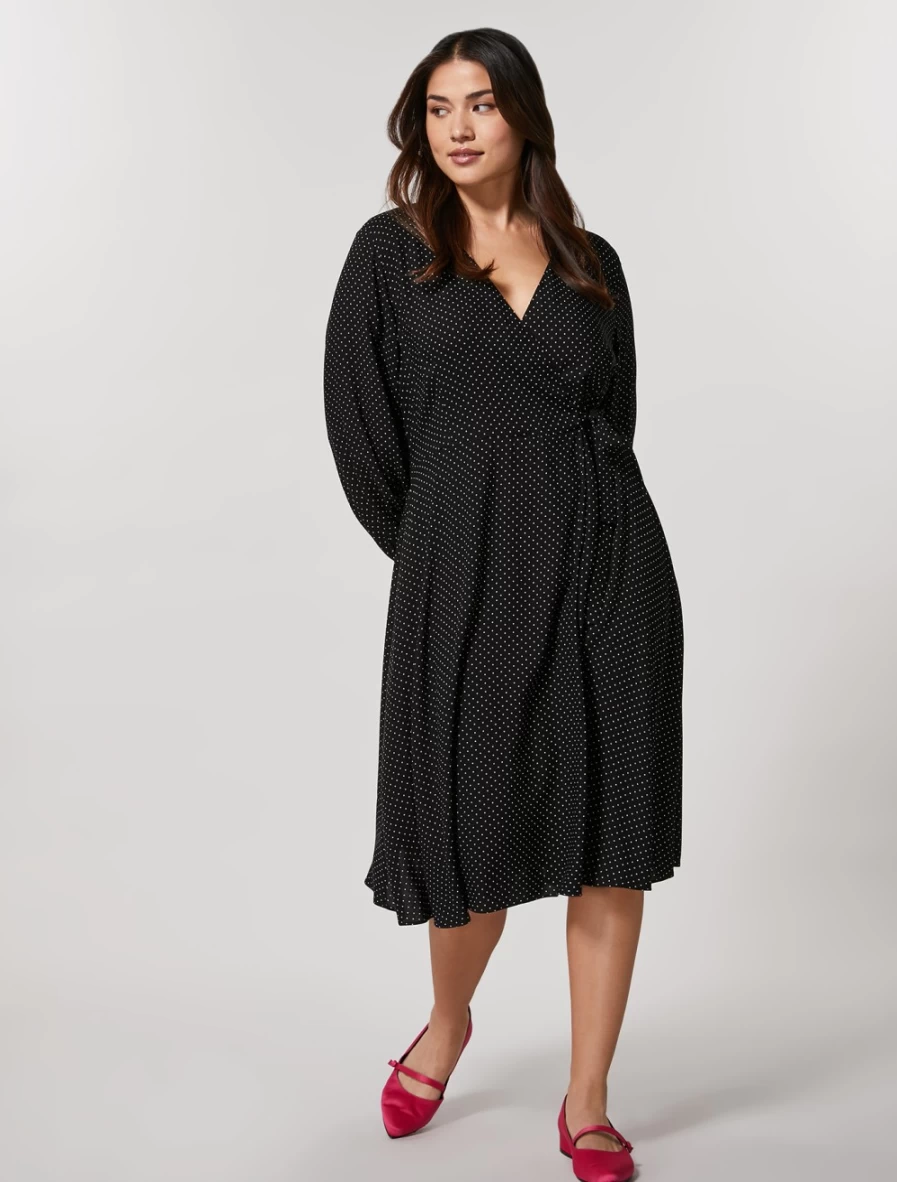 Marina Rinaldi Women's Black Printed Viscose Dress