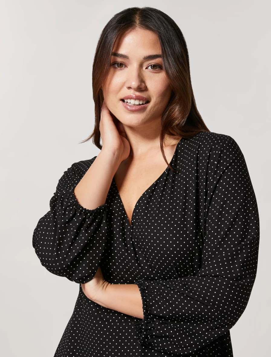 Marina Rinaldi Women's Black Printed Viscose Dress