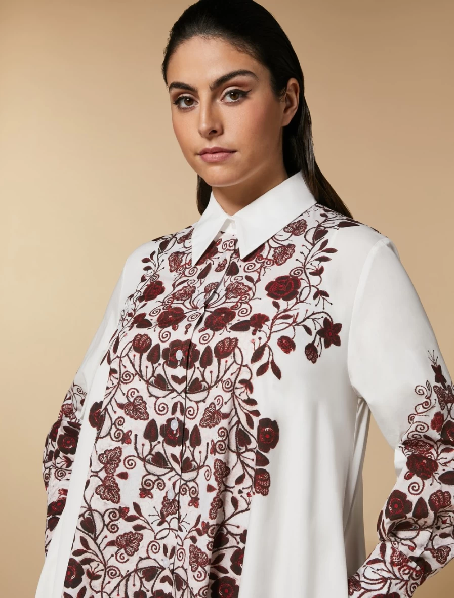 Marina Rinaldi Women's Red Printed Poplin Dress